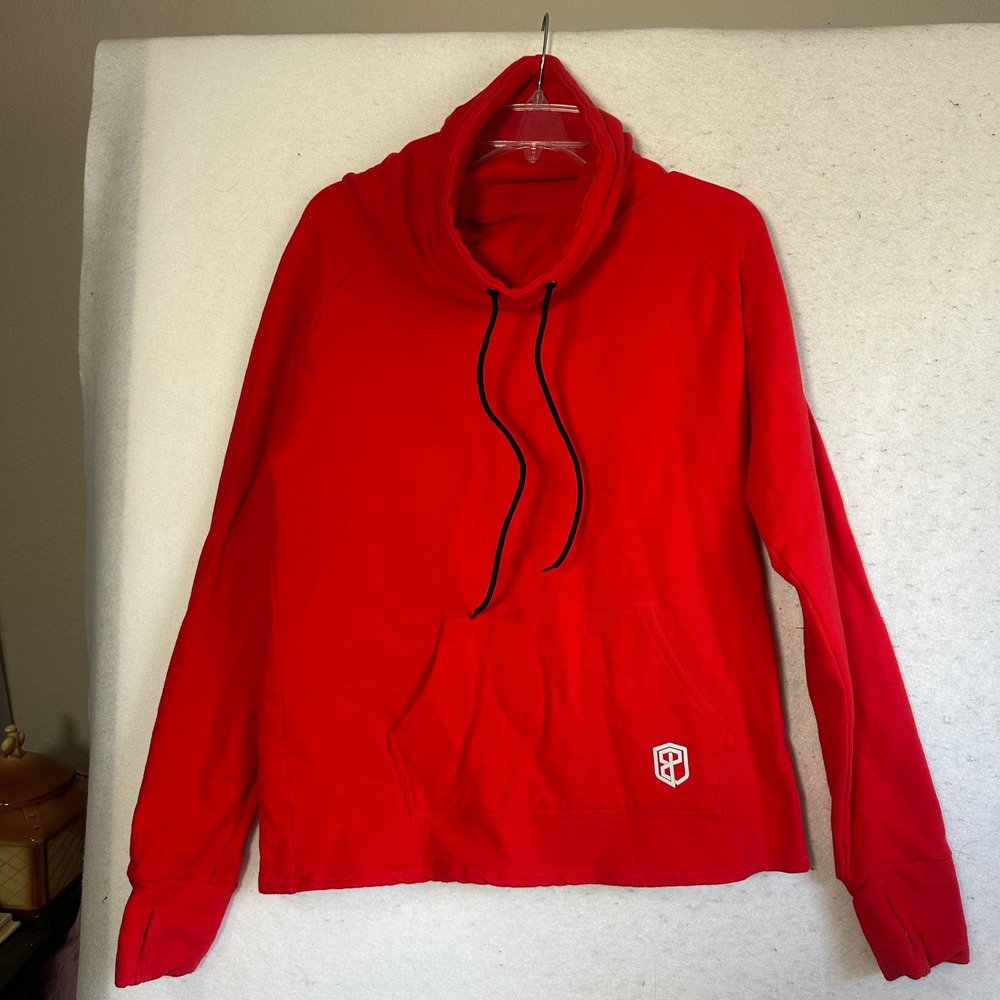 Born Primitive Womens Red Cowl Neck Pullover Hoodie Thumbholes Size XL